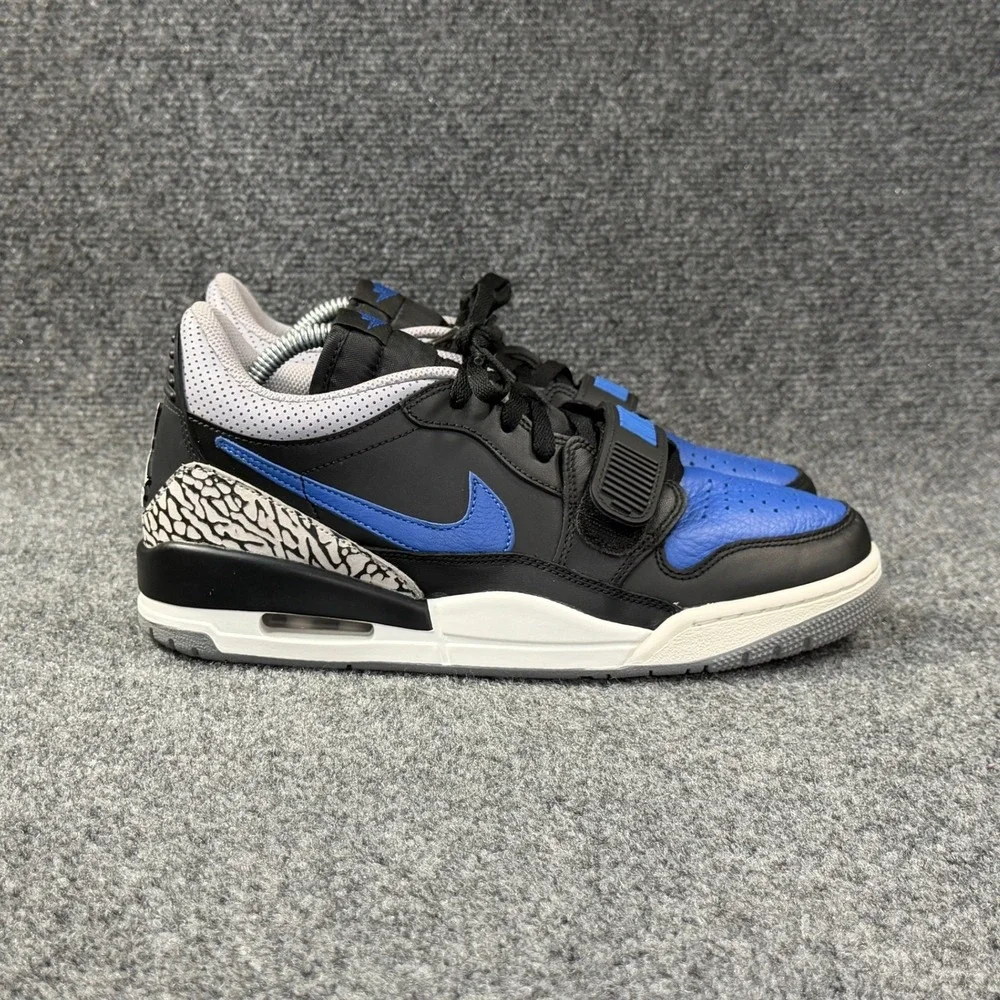 Jordan Legacy 312 Low Shoes Men's 8.5 Black Royal Leather Retro Athletic Sneaker